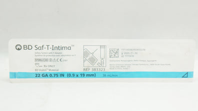 BD 383323 Saf-T-Intima Safety System w/ Y Adapter 22Ga 0.75inch